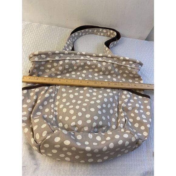 31 Thirty one metro retro bucket tote beige dots 18x15” - Picture 7 of 8